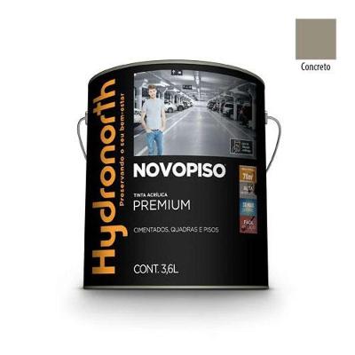Tinta para Piso Novopiso Concreto 3,6L com Acabamento Resistente Cinza Hydronorth