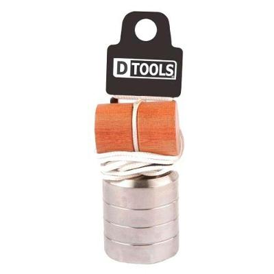 Prumo de Aço 300g com Corda de Nylon 2M e Calço em Madeira para Detecção e Conferência Dtools