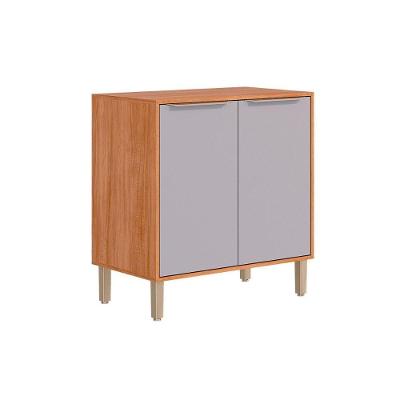 Balcão Divina com 2 Portas 100% MDF 80CM Cinamomo-Platina para Cooktop Moderno MGM