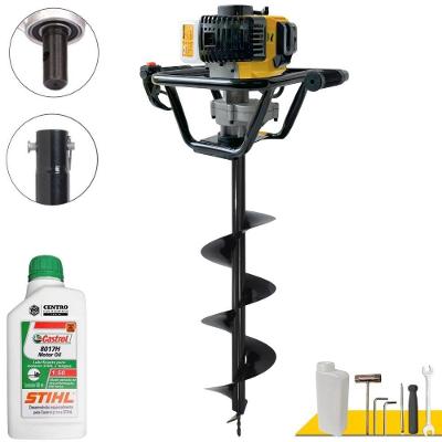 Perfurador de Solo PSL517 à Gasolina 51,7CC 1,8HP com Broca 80x20CM Amarelo Lynus