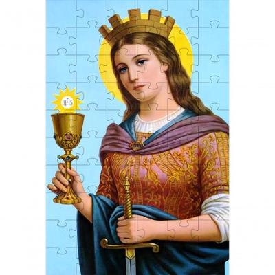 Quebra-cabeça Religiosas de Deus Santa Barbara 300 Peças Atividade Relaxante Vermelho Coleção Tea