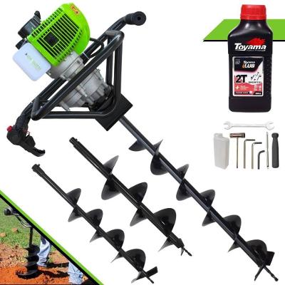 Perfurador de Solo MPS52 a Gasolina 52CC 1,8HP com 3 Brocas e Óleo 2T 500ML Preto Menegotti