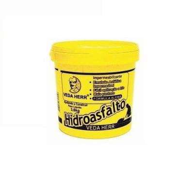 Impermeabilizante Hidroasfalto Galão 3,6 kg para Alicerces Muros e Fundações Alta Resistência Preto