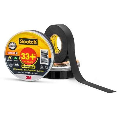 Fita Isolante Elétrica Scotch 33+ 19MM X 20M Isolação Até 750V Resistente a Raios UV Preto Scotch