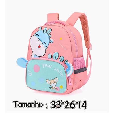 Mochila Escolar Infantil OEM Dinossauro 030 com Tecido Respirável Alças Ajustáveis e Bolsos Laterais