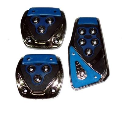 Kit Pedaleiras Esportivas Dianteiras Modelo Corrida Universal Azul 3 Peças para Carros Diversos OEM