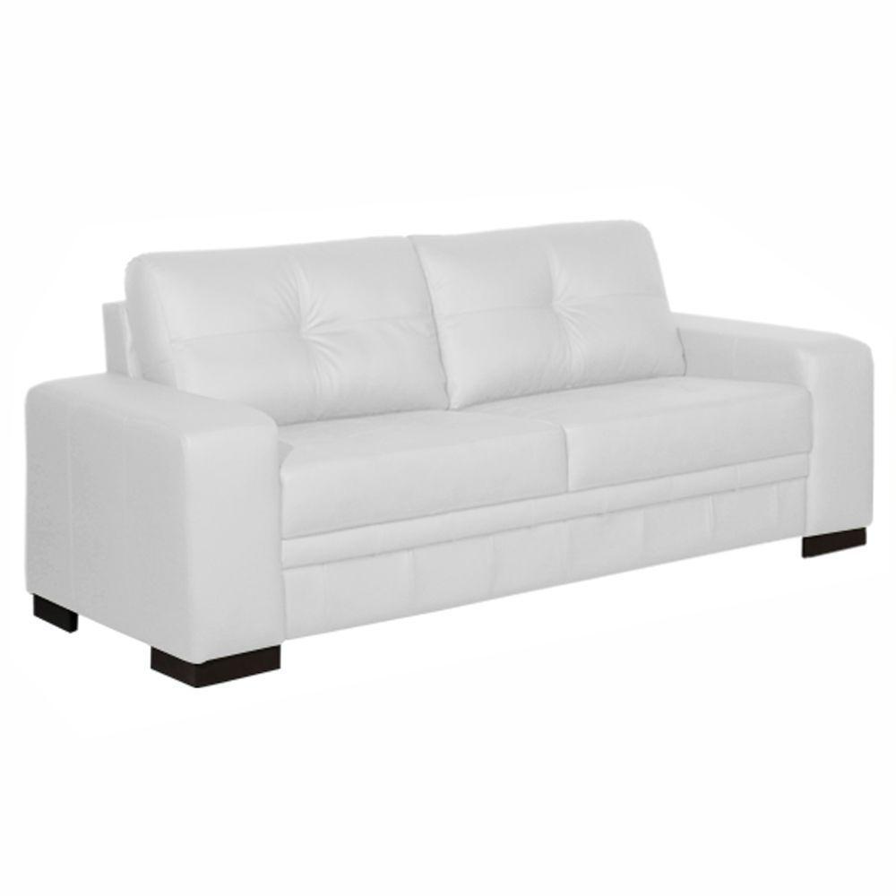 Sofá 3 Lugares 240cm Milano Couro Branco Fosco - Gran Belo - 1