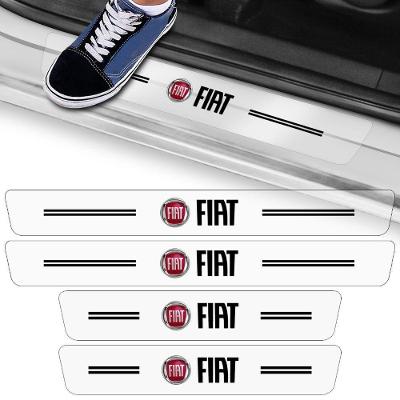 Kit 4 Adesivos para Soleira de Porta Dianteira e Traseira Modelo Fibra de Carbono para Carros Preto