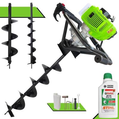 Perfurador de Solo MPS52 a Gasolina 2T 52CC 1,8HP com Brocas 80x10 e 80x20 Menegotti