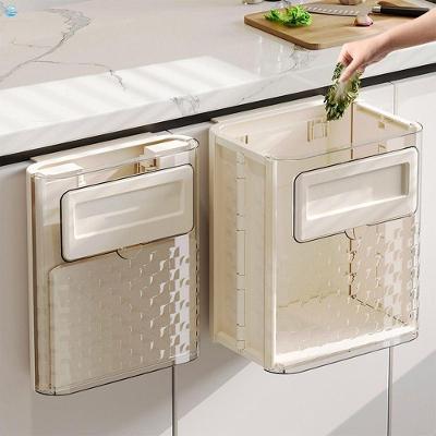 Lixeira Pendurada Dobrável Mini Lata de Lixo Indoor em Plástico Branco OEM