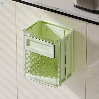 Mini Lata de Lixo Pendurada Indoor Dobrável em Plástico Verde para Cozinha e Banheiro OEM