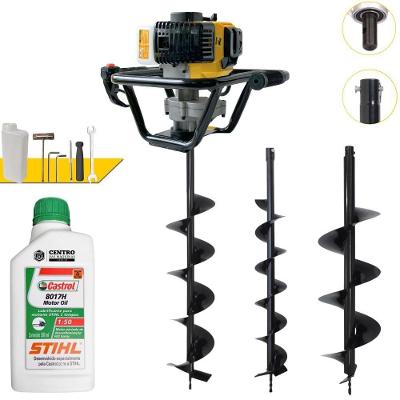 Perfurador de Solo PSL517 à Gasolina 51,7CC 1,8HP com Broca 80x20CM Amarelo Lynus