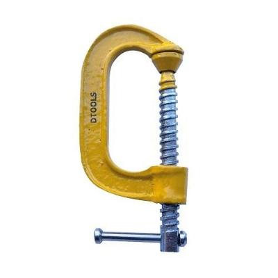 Grampo Tipo C 3" para Carpintaria Marcenaria e Serralheria Resistente e Durável Amarelo Dtools