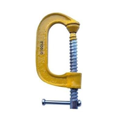 Grampo Tipo C 2'' para Fixação em Marcenaria e Construção Civil Resistente Amarelo Dtools