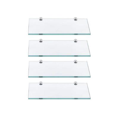 Prateleiras Em Vidro Para Banheiro 25x10 Cm - 4 Unidades Incolor