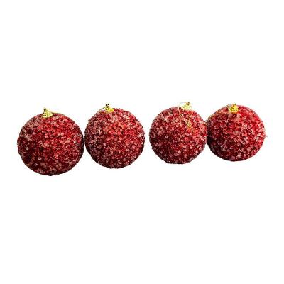 Kit Bolas de Natal Decorativas Kit Vermelho Cristais 10cm com Revestimento Transparente Cromus