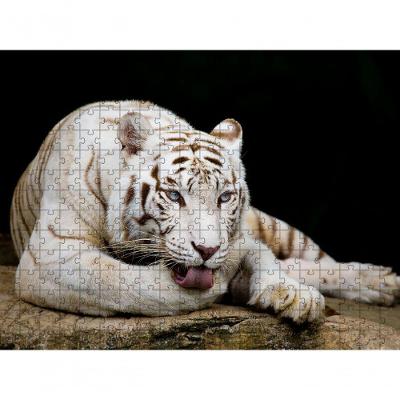 Quebra-cabeça Tigre Branco Inclusivo 300 Peças em MDF para Memória e Concentração Branco Coleção Tea