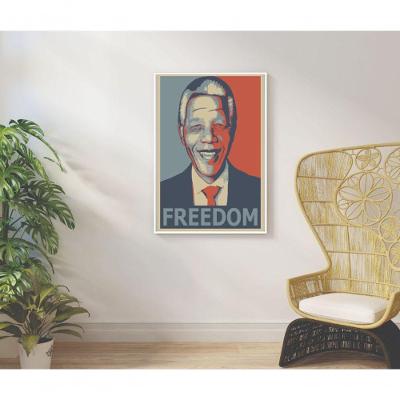 Quadro Decorativo Liberdade! Retangular 50X70 Branco para Decoração de Ambientes