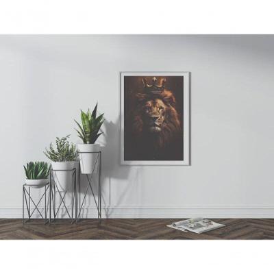 Quadro Religioso Leão de Judá: o Triunfo de Cristo Retangular 50X70 Preto