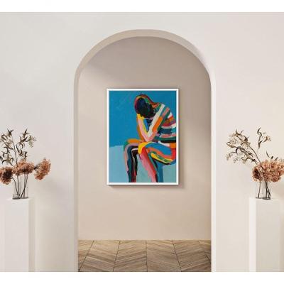 Quadro Decorativo o Peso das Emoções Retangular 50x70CM Amadeirado