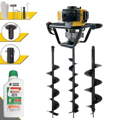 Perfurador de Solo PSL517 à Gasolina 51,7CC 1,8HP com Brocas 80x20CM 80x15CM 80x10CM Lynus