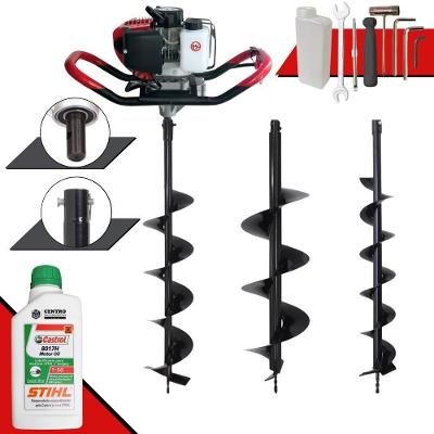 Perfurador de Solo GD520B Gasolina 2T 52CC 2,2HP com Brocas e Óleo 2T Preto Anmax