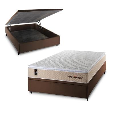 Cama Box Baú Alford 138x188 com Molas Ensacadas King House