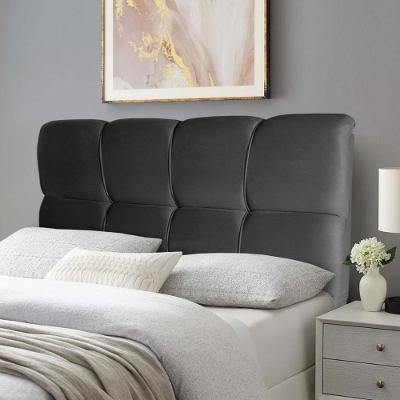 Cabeceira Luna Cama Box Solteiro 90cm Suede Velut Preto - King House