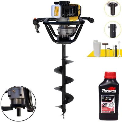 Perfurador de Solo a Gasolina PSL517 51,7CC 1,8HP com Broca 80x20CM e Óleo 2T Lynus