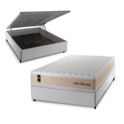 Cama Box Baú Alford 138x188 com Molas Ensacadas King House