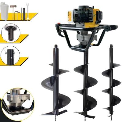 Perfurador de Solo PSL517 à Gasolina 51,7CC 1,8HP com Brocas 80CM Amarelo Lynus
