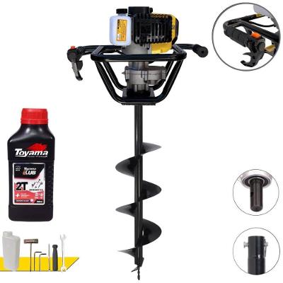 Perfurador de Solo PSL517 à Gasolina 51,7CC 1,8HP com Broca 80x20CM Amarelo Lynus