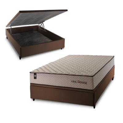Cama Box Baú San Diego 138x188 Marrom Espuma D33 King House