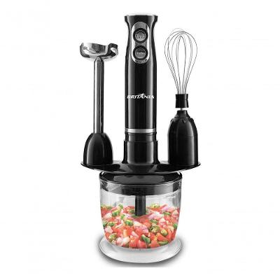 Mixer 3 em 1 Britânia BMX400P 500W 2 Velocidades Preto com Jarra e Copo Medidor 110V