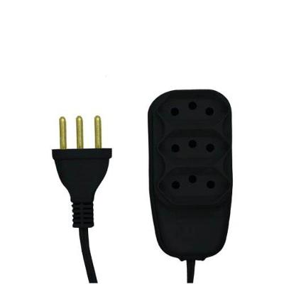 Extensão Elétrica Tripla Extensão Tripla 4,5 Metros 3P 10A Cabo Longo Preta Ilumi Materiais