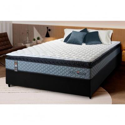 Cama Box Espuma Chicago Casal 138x188 Cinza King House