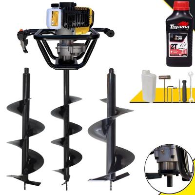 Perfurador de Solo PSL517 à Gasolina 51,7CC 1,8HP com Broca 80X20CM e Óleo 2T Lynus