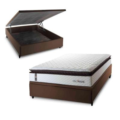 Cama Box Baú San Diego 138x188 Branco Espuma D33 King House