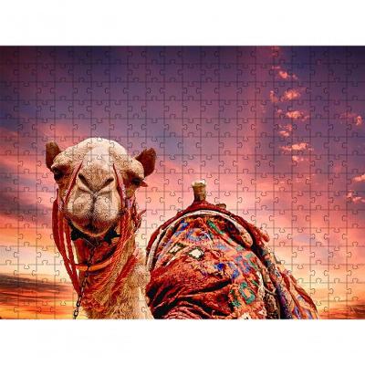 Quebra-cabeças Animais do Deserto Camelos de 300 Peças em MDF para Idosos Coleção Tea e Amor