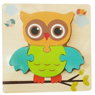 Quebra-Cabeça de Madeira 3D Tangram Infantil Educativo em Formato de Coruja OEM