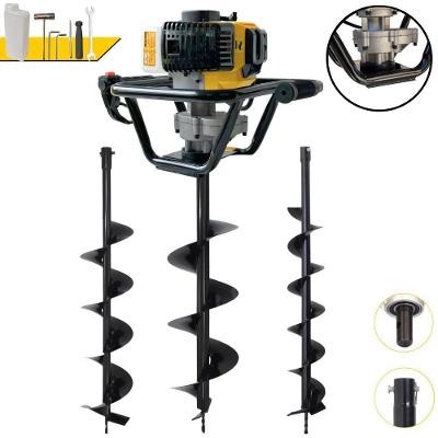 Perfurador de Solo PSL517 à Gasolina 51,7CC 1,8HP com Brocas 80X20CM e 80X15CM Amarelo Lynus