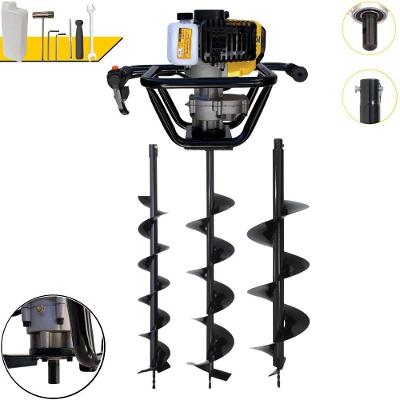 Perfurador de Solo PSL517 à Gasolina 51,7CC 1,8HP com Brocas 80X20CM e 80X15CM Amarelo Lynus