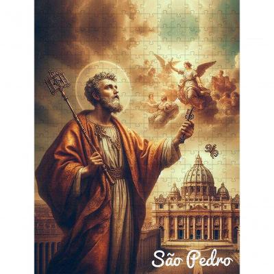 Quebra-cabeça Religiosos de Deus São Pedro 300 Peças para Idosos Estimula Memória Coleção Tea e Amor