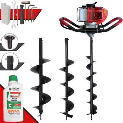 Perfurador de Solo GD520B à Gasolina 2T 52CC 2,2HP com Brocas 80x10CM 80x15CM 80x20CM Anmax