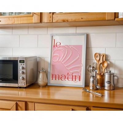 Quadro Decorativo Le Matin Retangular 50x70CM Preto com Vidro