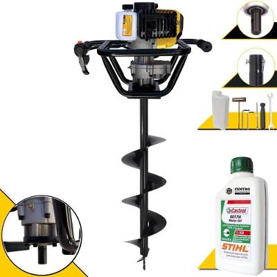 Perfurador de Solo PSL517 à Gasolina 51,7CC 1,8HP com Broca 80x20CM Amarelo Lynus