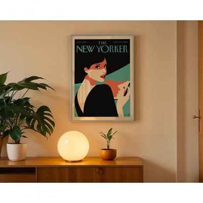 Quadro Decorativo New Yorker 9 Urbano Retangular 50x70CM Branco com Vidro