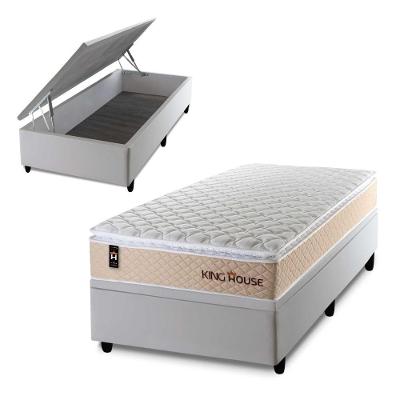 Cama Box Baú Alford 96x203 com Molas Ensacadas King House
