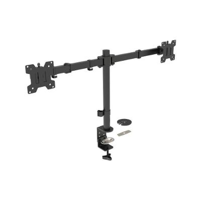Suporte De Mesa Triarticulado Para 2 Monitores De 10" A 24" Prata