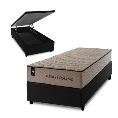 Cama Box Baú San Diego 88x188 Preto Espuma D33 King House